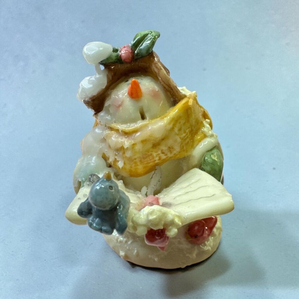 Nancye Wilson NW 2080 Coyne & Co 2000 Snowman Figurine Handpainted Glossy